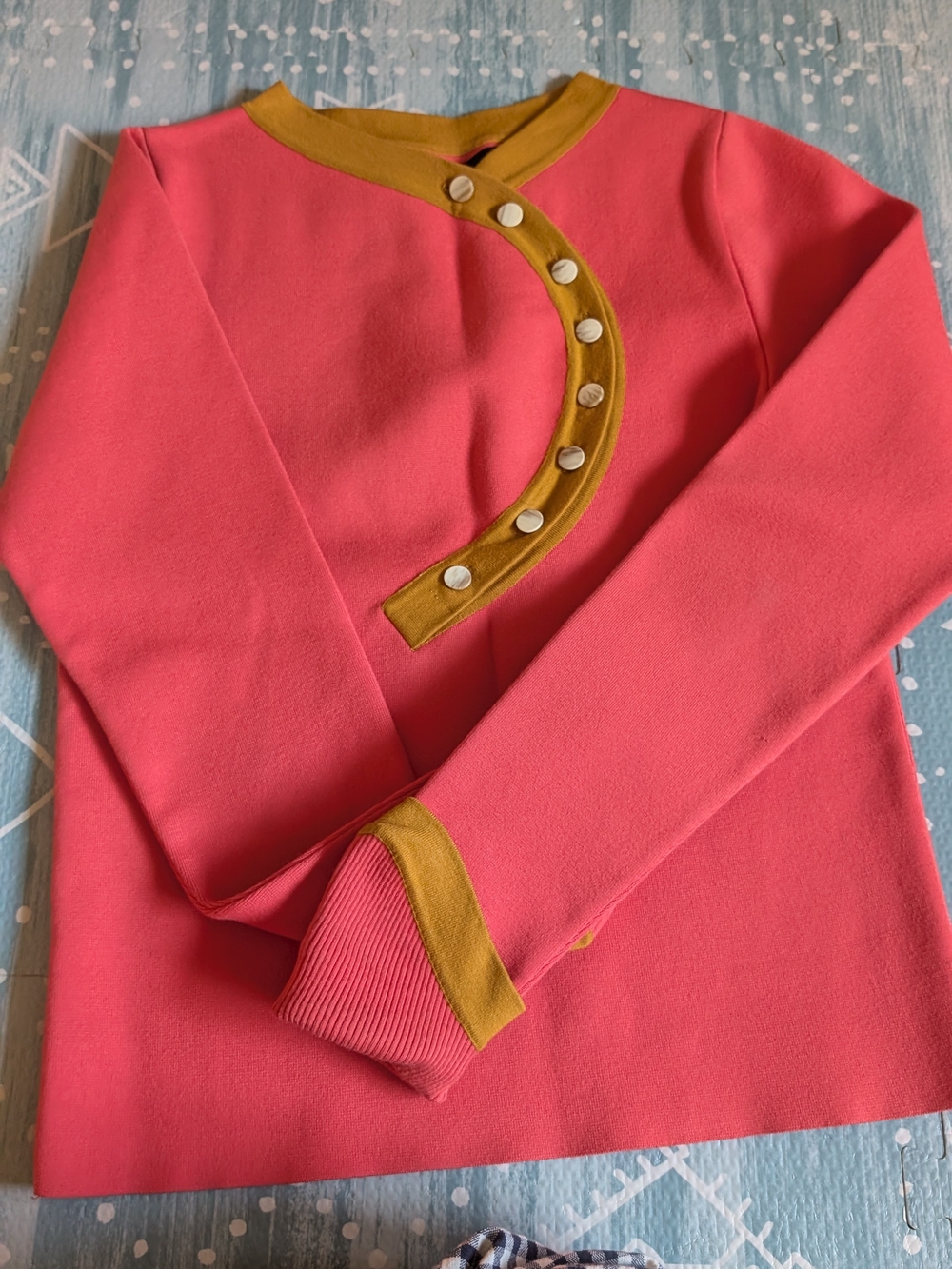 Pink Gold-Trim Sweater